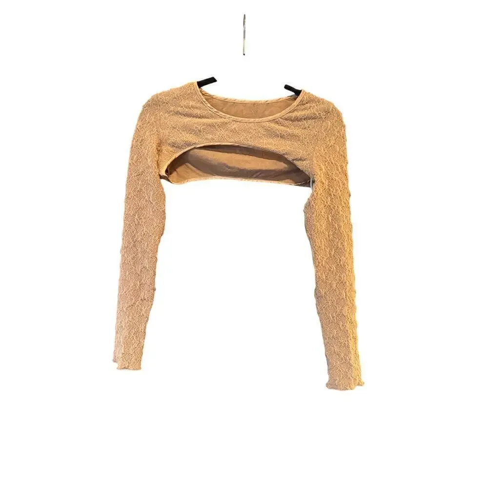 FanFanFan Boutique Brown Bolero Crop Top Women's Size Large - NWT